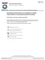 Secondary School Choice as a Window on Jewish Faith Schools in Contemporary British Society