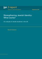 Strengthening Jewish Identity: What works? An analysis of Jewish students in the UK